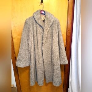 Byck's Of Louisville Vintage 1950's  Faux Fur Full Length Coat (Size Large)